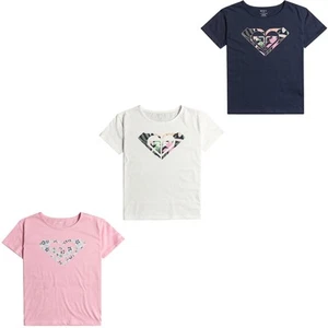 Roxy Kids Day And Night Short Sleeve Crew Neck Cotton T-Shirt Top Tee - Picture 1 of 5