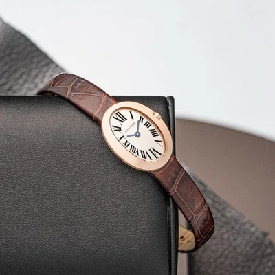 Cartier Baignoire Rose Gold 3099 Oem Strap Buckle White Dial - Image 1 of 4