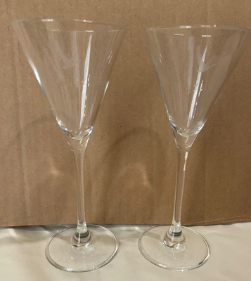 Juego de 2 - Juego de copas de martini de vodka ganso gris transparente grabado Foto 1 de 4