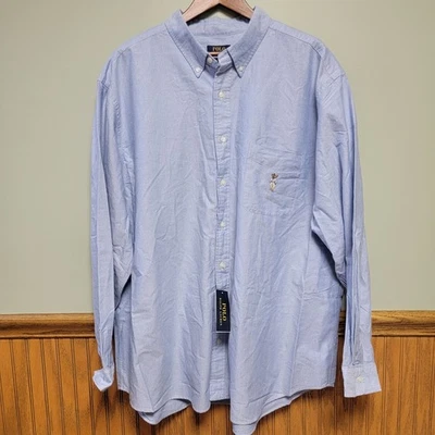 NWT Polo Ralph Lauren Mens Blue 3XL Teddy Bear Logo Button Down - Image 1 of 4