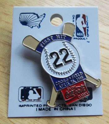 1995 First Hit at Coors Field Rockies Pin Coca-Cola - Image 1 of 2
