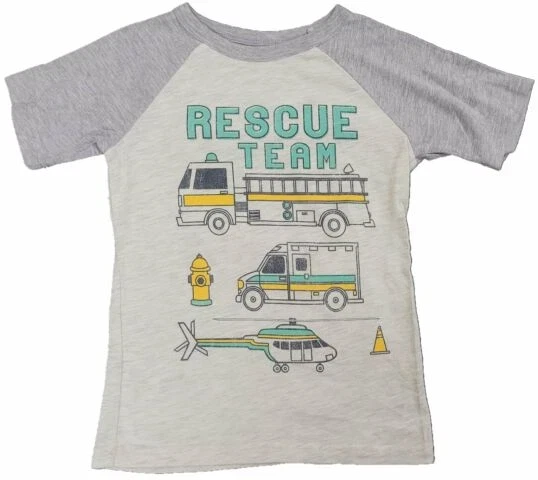 Equipo de Rescate Camión de Bomberos Helicóptero Ambulancia Niños Niños Camiseta Gráfica Foto 1 de 1