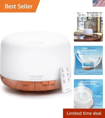 500ml Essential Oil Diffuser with Remote Control for Ultimate Relaxation - Image 1 of 4