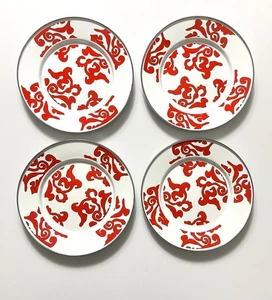 Golden Rabbit Enamelware Red and White Dessert Plates 8.5IN Set of 4 - Picture 1 of 4