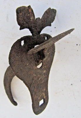 Loquet à poucier fer forgé, poignée de porte clenche verrou serrure ferrure - Photo 1/3