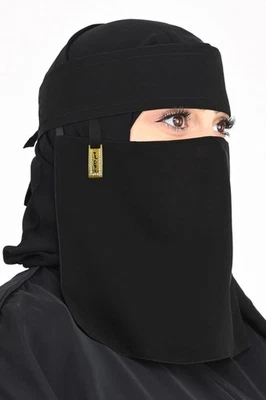 Mujer Fidoush Tela Moda Nariz Una Capa Saudi Niqab Hijjab Abaya - Imagen 1 de 3