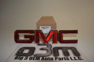 GMC Sierra Savana Yukon Red And Chrome Front Grille Emblem OEM new - Image 1 of 3