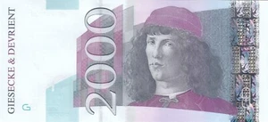 GIESECKE DEVRIENT TEST NOTE .. 2000 DM Specimen UNC - Picture 1 of 2