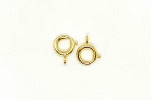 Gold Plated 9mm Spring Ring Clasp w/ Open Jump Ring, Jewelry Connector 10pcs - Picture 1 of 1