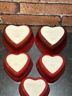 LE CREUSET SET OF 6 RED LOVE HEART RAMEKIN DISH STONEWARE DISHES NIBBLES POTS