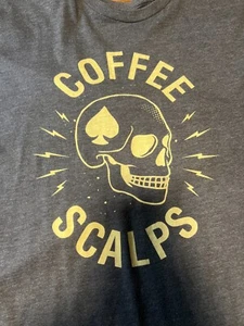 Wash With Souls Coffee Scalps Spade Skull Gray Tee T Shirt Size M Made in USA - Picture 1 of 6