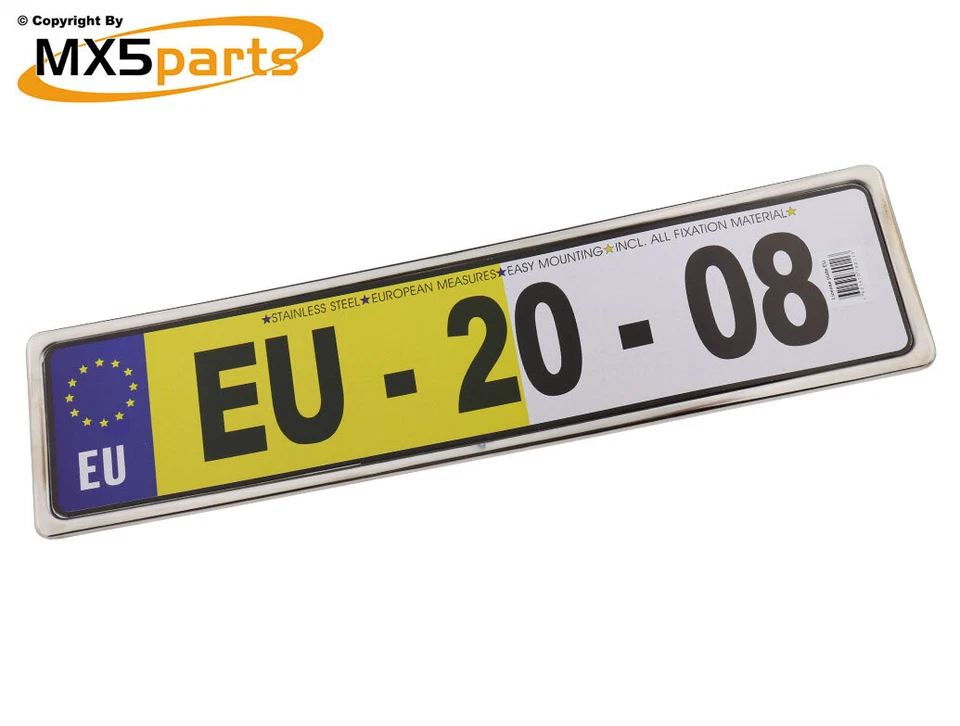 Polished Stainless Steel Rear Number Plate Holder Surround UK & European Size - Image 1 of 1
