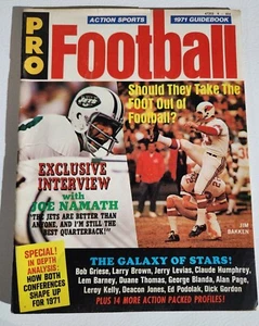 Action Sports Pro Football 1971 Guidebook Joe Namath NY Jets Jim Bakken Cover - Picture 1 of 24