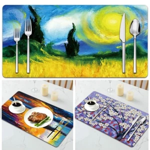 Placemats Coasters Table Mat Washable Place Mats Non-Slip Easy to Clean Bowl Mat - Picture 1 of 39