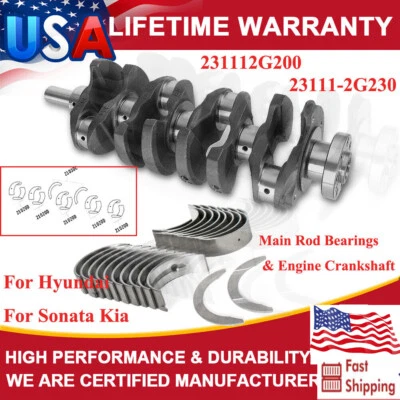 Подходит для Hyundai Sonata Kia Forte Optima 2,4 л подшипники главного стержня и коленчатый вал двигателя - Изображение 1 из 4
