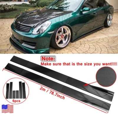 For Infiniti G37 G35 Sedan Coupe 78.7" Side Skirts Splitter Spoiler Panel Lip Foto 1 de 4