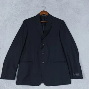 Perry Ellis Blazer Men’s 20/36 Black 100% Worsted Wool Stamford Husky NWT $280 - Picture 1 of 15