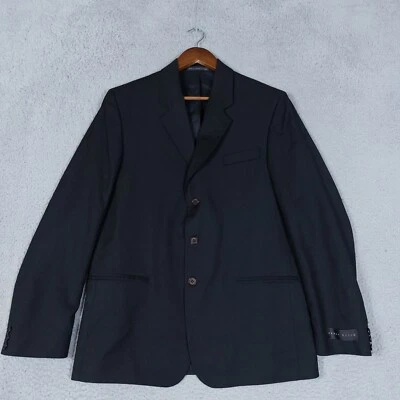 Perry Ellis Blazer Men’s 20/36 Black 100% Worsted Wool Stamford Husky NWT $280 - Image 1 of 4