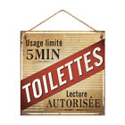 Plaque de porte a suspendre Toilettes Usage Limit&#233;, d&#233;coration wc, petit coin