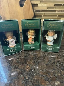 Vintage Gorham Porcelain Angel Cherubs 1986 (3) Holiday Christmas Flute Choir - Picture 1 of 12