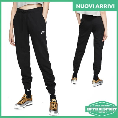 Pantaloni Nike donna pantalone tuta nero tempo libero sport casual standard fit  - Immagine 1 di 4