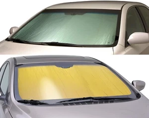 SILVER or GOLD Custom Fit Sun Shade for Lincoln Windshield Heat SunScreen Shield - Picture 1 of 14