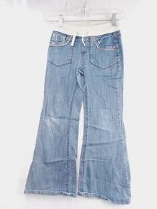 Imperial Star Jean Kids Girls Blue 7 flare Stretch Medium Wash Drawstring. - Picture 1 of 8