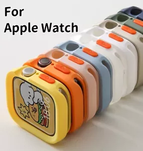 Custodia paraurti morbida per Apple Watch Ultra 49 mm iWatch 9 8 7 6 5 SE 45 mm 41 mm cover - Foto 1 di 28