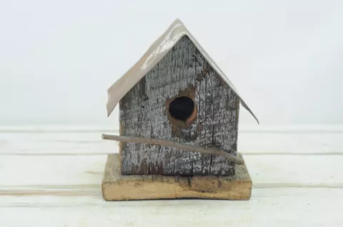 *Gray Bird House Blue Bird House Hand Made Salvaged Barn Wood #OGS19 Cover