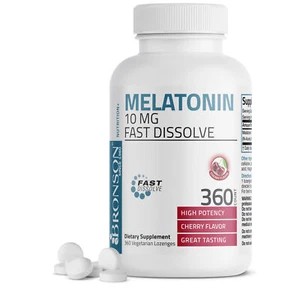 Melatonin 10mg Fast Dissolve Tablets - Sleep Aid, 360 Cherry Flavored Tablets - Picture 1 of 4