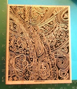 Stampin Up Large PAISLEY BACKGROUND Rubber Stamp - Picture 1 of 2