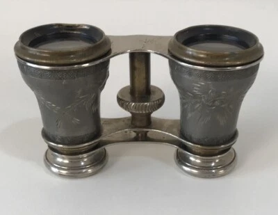 Vintage Lamier Paris Fab t Opera Glasses Binoculars Floral Motif - Image 1 of 4