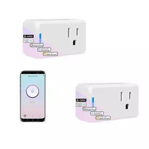 Jinvoo Matter Smart Plug - 2 Pack, Privacy Smart Socket, Works with Apple Home - Picture 1 of 12
