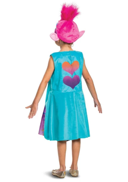 Trolls World Tour Poppy 豪华儿童万圣节服装伪装 M 码 (7-8) — 第 1/4 张图片