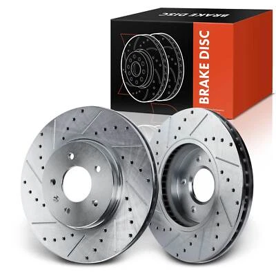 2 piezas nuevos rotores de freno delanteros izquierdo y derecho perforados para Cadillac STS 2009-2011 Foto 1 de 4