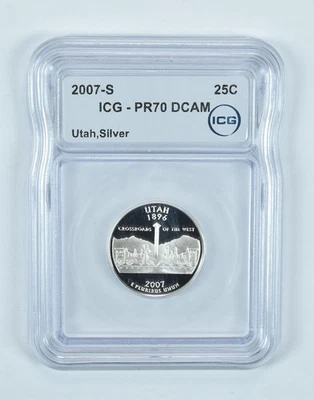 2007-S Washington State Quarter Utah Silver PR70 DCAM ICG *9127 - Image 1 of 4