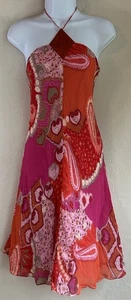 Vintage Y2K Banana Republic Tie Halter Midi Slip Dress 0 P Fairy Grunge 2000s - Picture 1 of 8