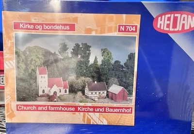 HELJAN, N scale, #704 Chruch and farmhouse, NIB - Image 1 of 2