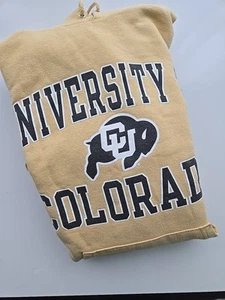 CHAMPION UNIVERSITY OF COLORADO CU MEN'S PULLOVER HOODIE Size MED Black & Gold - Picture 1 of 10