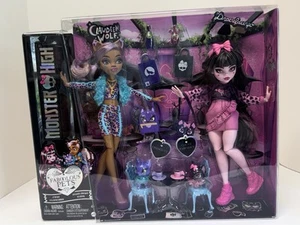 Monster High Faboolous Pets Draculaura & Clawdeen Wolf Fashion Dolls & Pets NEW - Picture 1 of 4