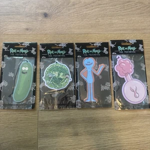 Lot Of 4 - Rick & Morty Car Air Freshener Pickle Rick Meeseeks Citrus Cucumber - Picture 1 of 5