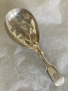 Antiker Sterling Caddy Löffel gemarkt RW mit anderen Punzen schönes Design - Bild 1 von 10