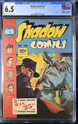 Cubierta pulposa pintada Shadow Comics 5 CGC 6,5 1940 Street & Smith Foto 1 de 2