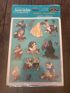 Vintage Hallmark Disney Snow White & Seven Dwarfs Stickers 4 Sheets New Sealed - Picture 1 of 2