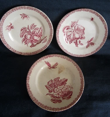 3 Assiettes anciennes Hte Boulanger & Cie CHOISY le ROI en terre de Fer XIXème - Photo 1/4