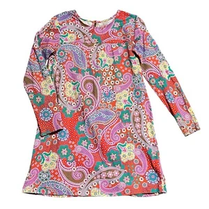 Hanna Andersson Girls Size 150/US 12 Paisley Print Long Sleeve 100% Cotton Dress - Picture 1 of 7