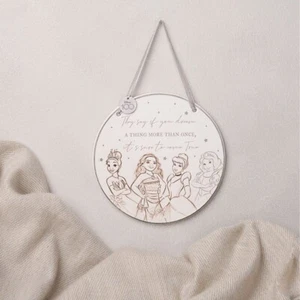 New Disney 100 Princesses Ceramic Hanging Plaque in Gift Box Ribbon Hanging - Picture 1 of 4