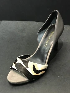 Franco Sarto donna Nico 2 grigio stampa animalier pelle tacco aperto taglia US 8,5 M - Foto 1 di 7
