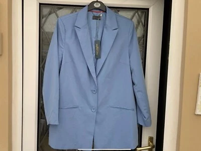 Ruth Langsford Button Front Blazer  Cornflower Blue Size 10 - Image 1 of 2