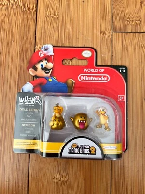 WORLD OF NINTENDO SUPER MARIO MICRO LAND 3 SET GOLD SERIES LAKITU BOO HAMMER BRO - Image 1 of 3